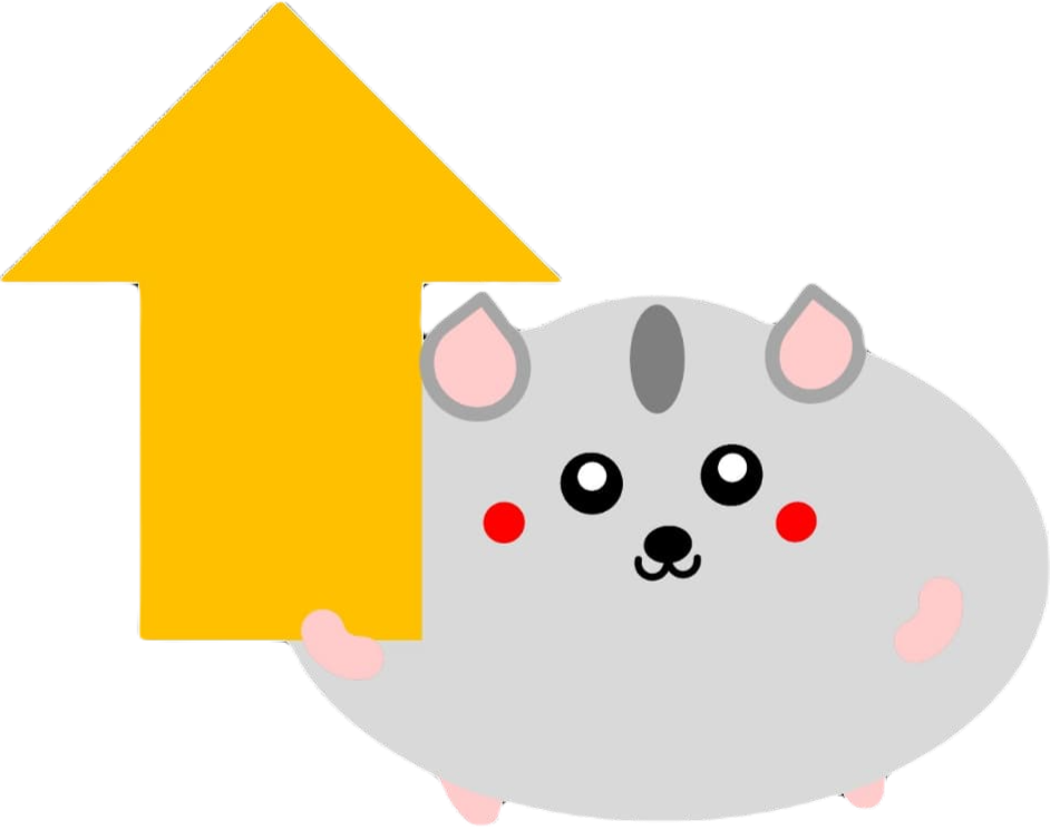 hamster with arrow up